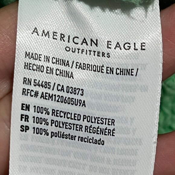 American Eagle Womens Bear Hug Oversized Sherpa Jacket XS/S Green Chunky Cozy - Picture 5 of 8